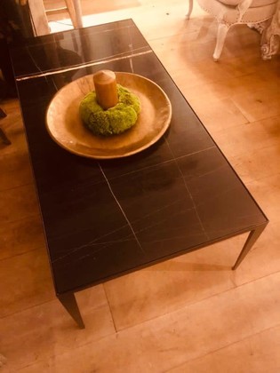 Table basse en marbre noir 120X0,60