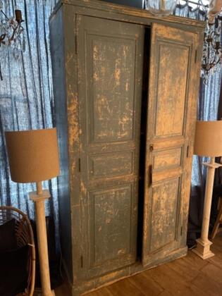 Armoire patine d’origine bleue superbe 202x0,40x110