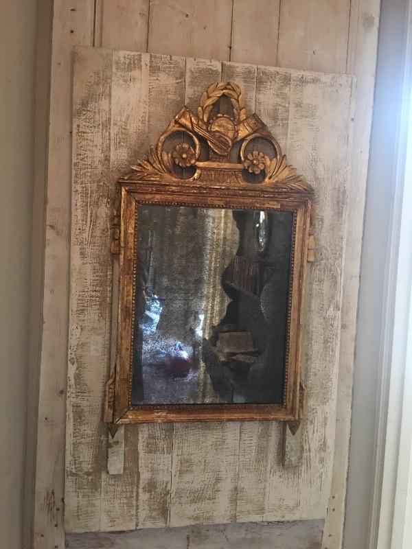 Miroir XVIIIÈME sur boiserie 0,71 largeur X 120 hauteur 